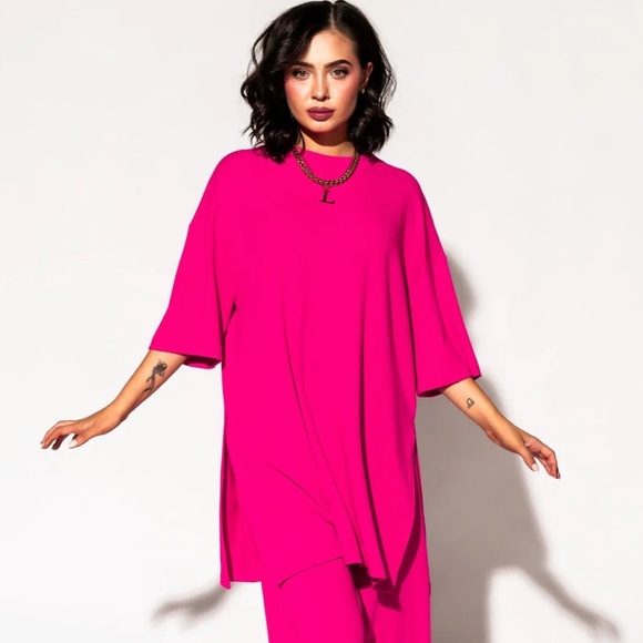 Dressed in Lala Lex Ribbed Playsuit in Hot Pink - Picture 5 of 11